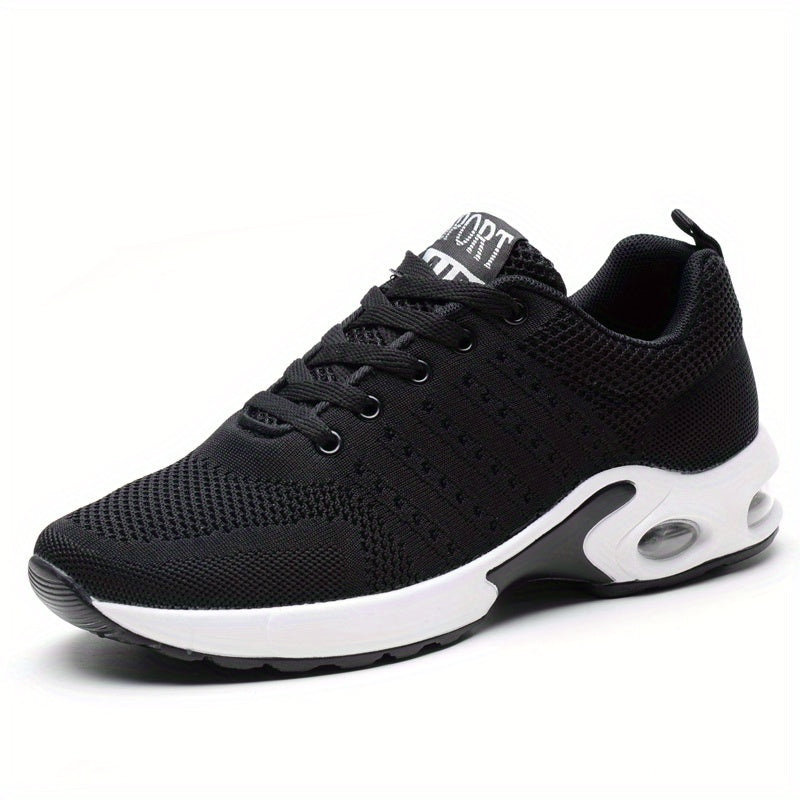 Men's Knit Air Cushioned Lace Up Casual Shoes Lightweight Sneaker