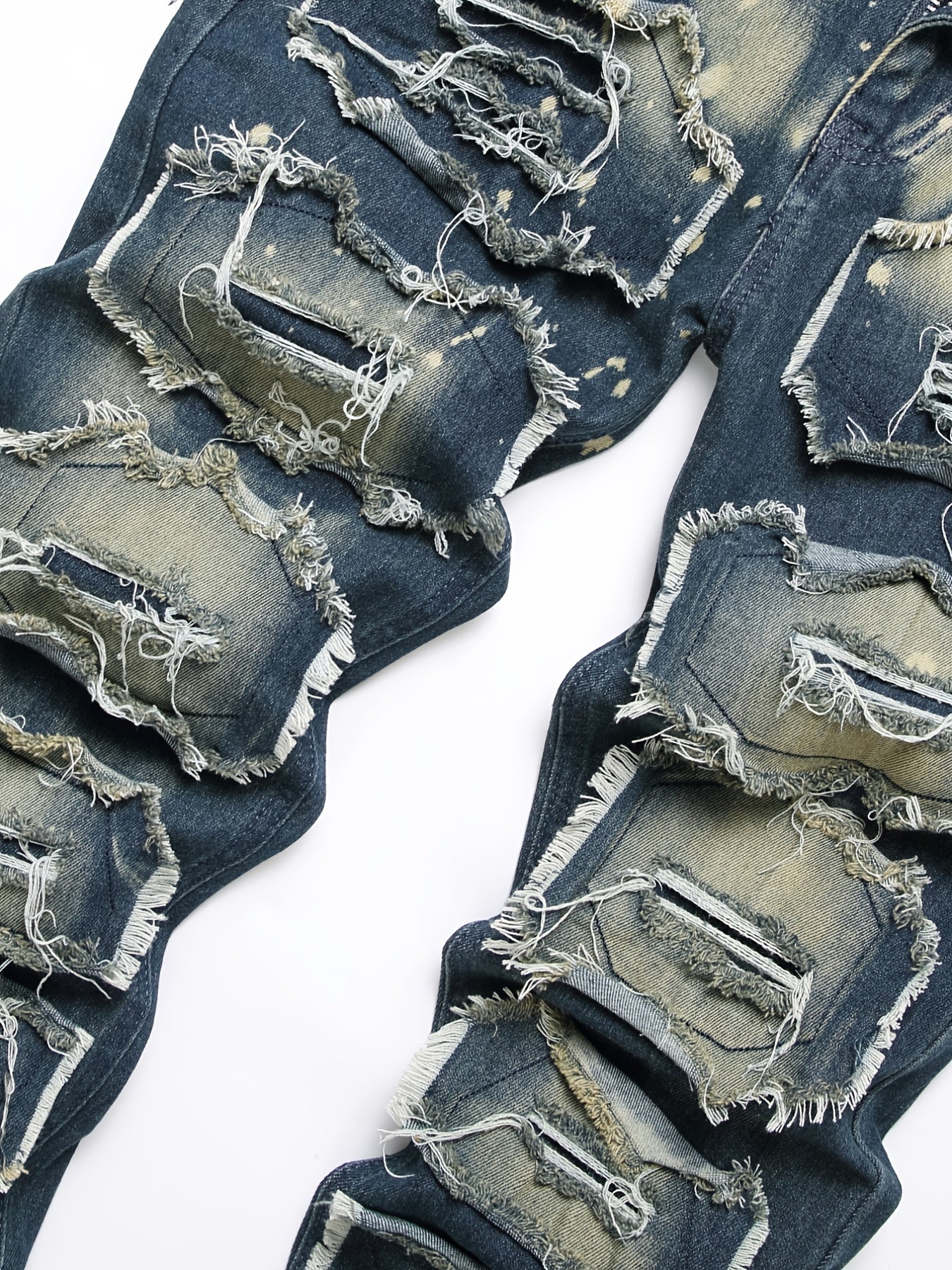Slim Fit Tassel Decoration Jeans Men's Casual Street Style Denim Pants