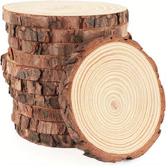 10pcs Natural Wood 7.98-9 Unfinished Round Art Thick Wood Pieces