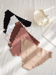 5pcs Seamless Solid Bikini Panties for Women