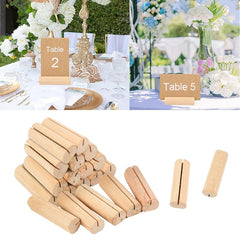 20pcs Wedding Party Table Number Name Sign Wooden Business Card Holder