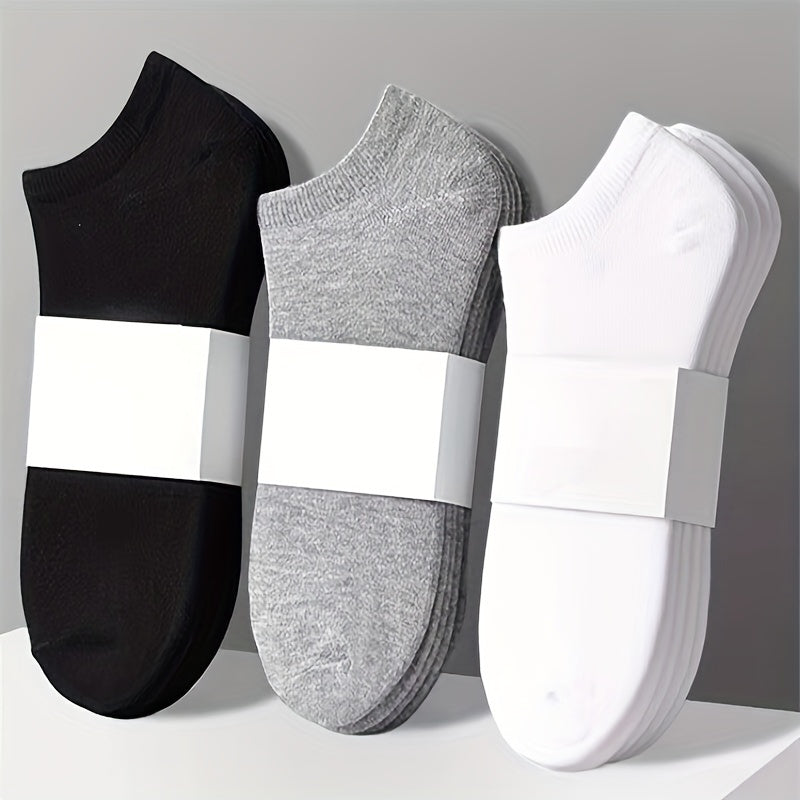 10pairs Men's Soft Breathable Ankle Socks