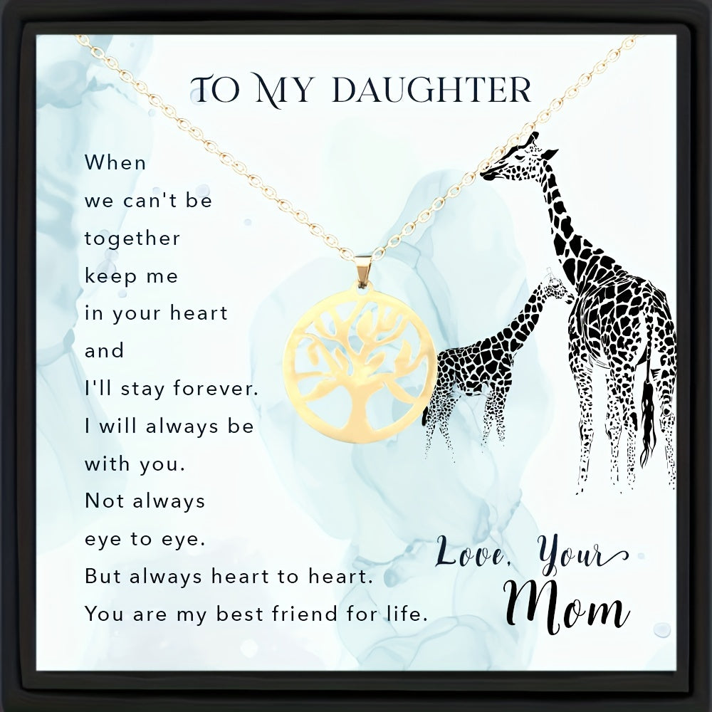 Tree Of Life Round Pendant Necklace for Daughter