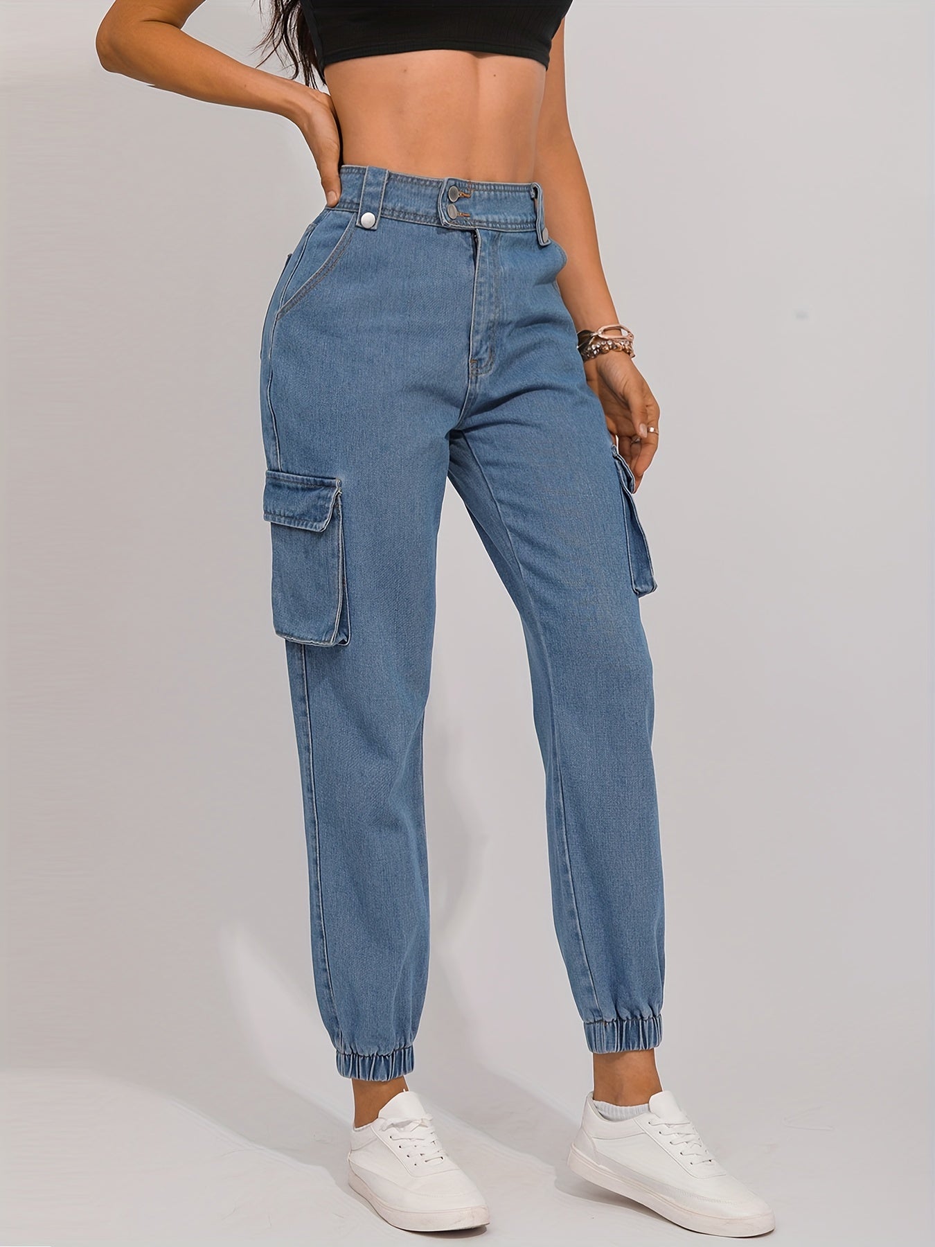 Cargo Jogger Jeans Street Style Denim