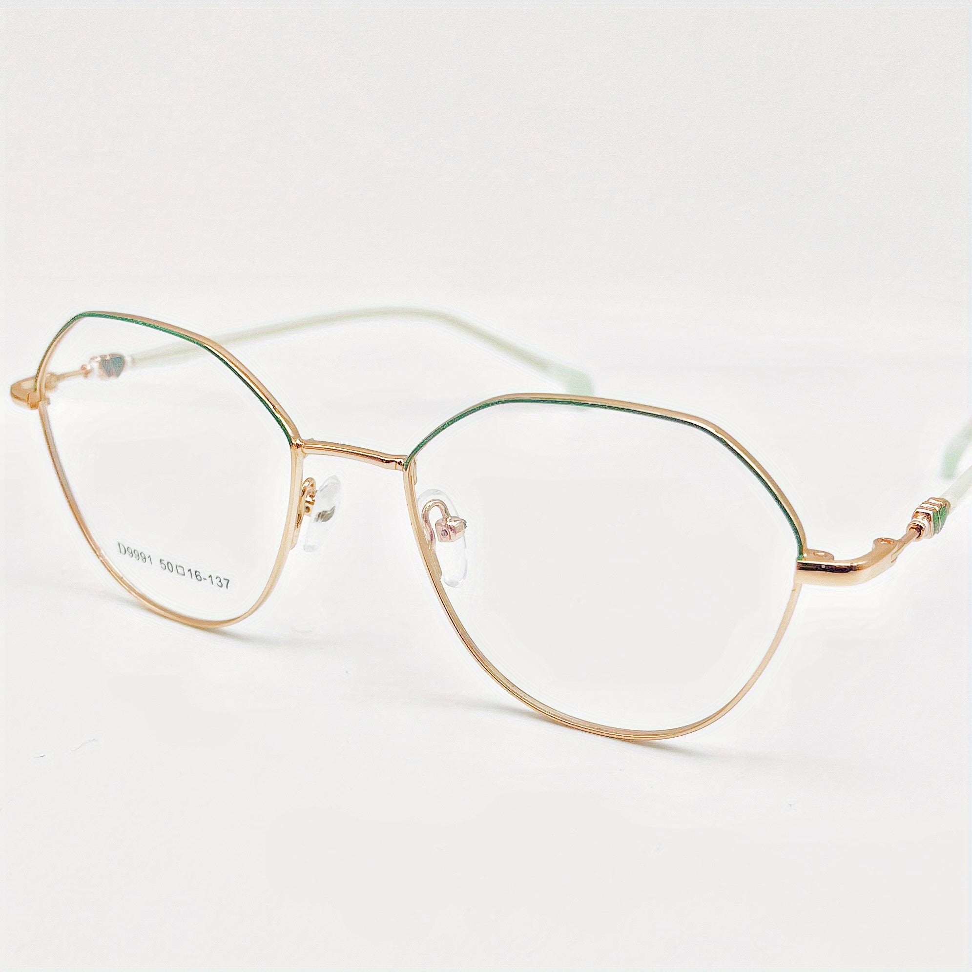 Retro Polygonal Frame Anti Light Glasses For Men Metal Frame