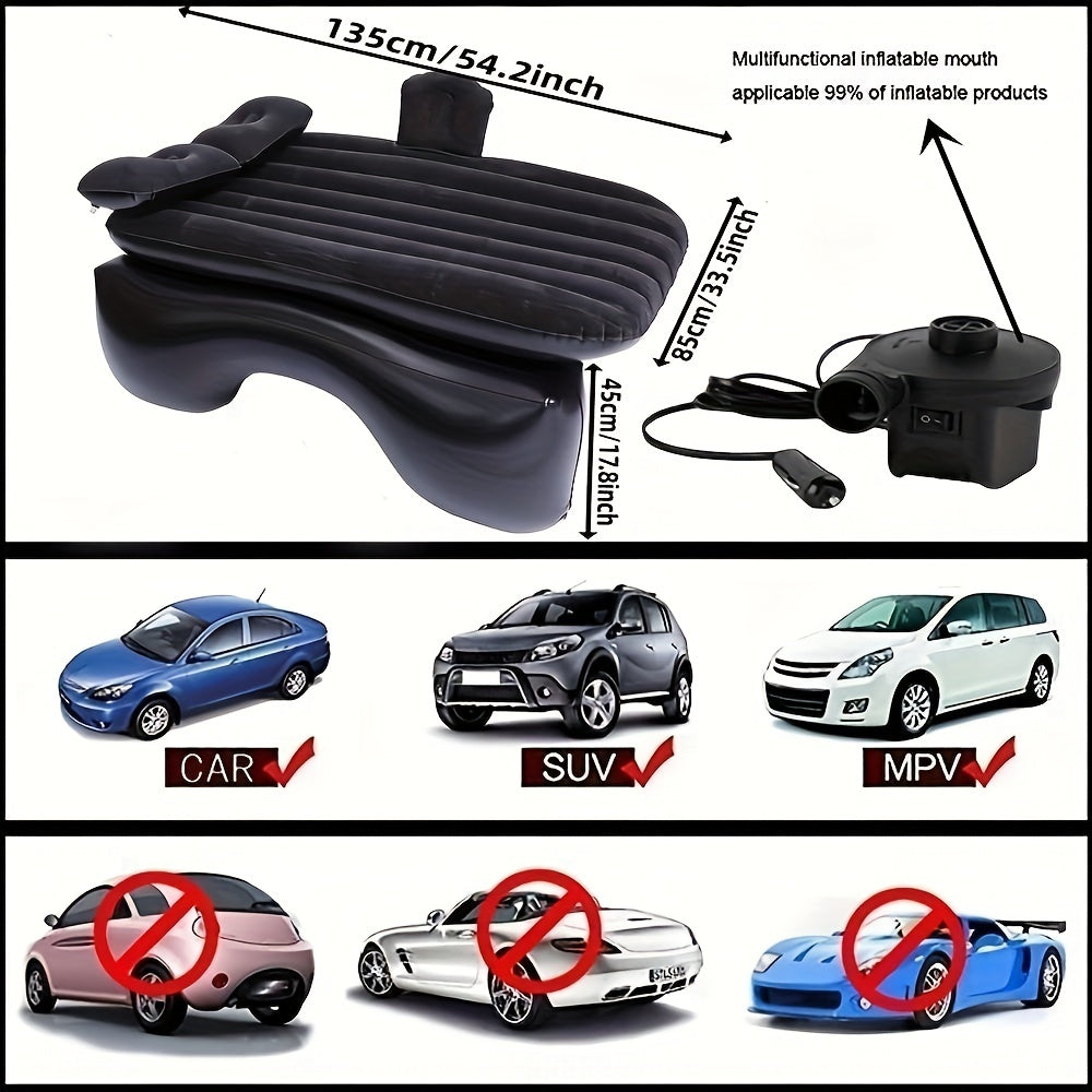 Car Inflatable Air Mattress Portable Sleeping Cushion 135x85cm