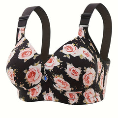 Floral Push Up Bra Breathable Anti Sagging Lingerie