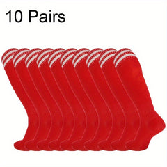 Men's Knee High Sport Socks, Sweat Absorbing, Breathable, 10 Pairs