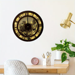 Retro Wooden LED Clock Lamp Flower Shape