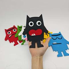 Emotional Monster Felt Puppet English Textbook Picture Book Story Props
