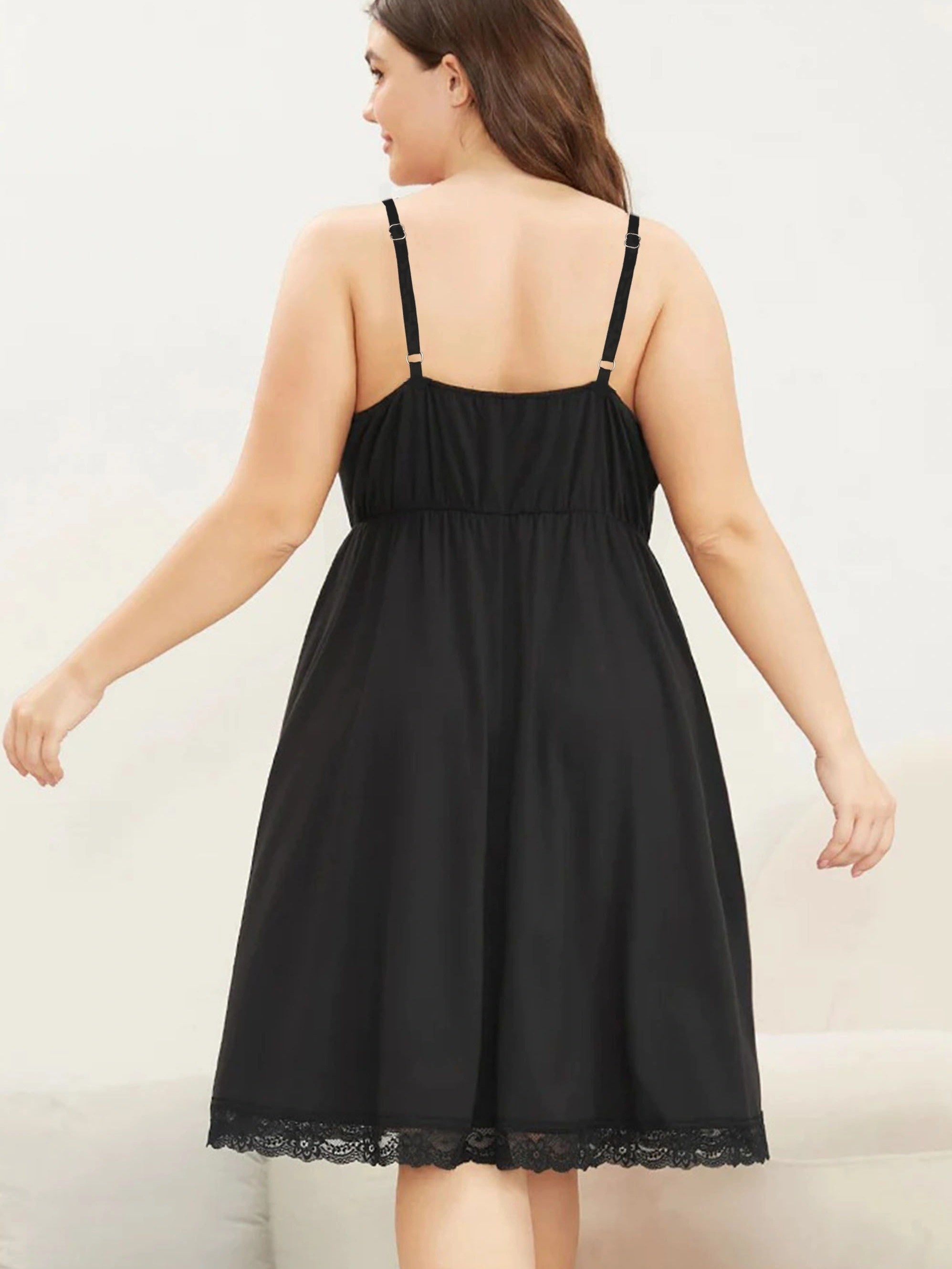 Contrast Lace V Neck Nightdress