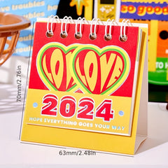 Small Desk Calendar Desktop Paper Stand Daily Table Planner Yearly