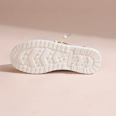 Women's Lace Up Boat Shoes Sunflower Pattern Flat Shoes