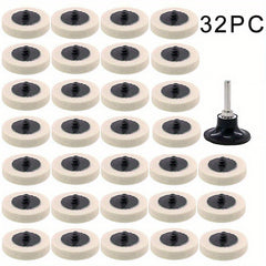 5 08 Cm Wool Fabric QC Disc Polishing Buffing Pads Wheels Disc Pad Holder
