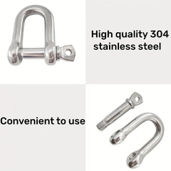 4pcs Stainless Steel 304 D Shackle Chains Wirerope Lifting