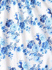 Floral Print Slip Nightdress with Lace Detail