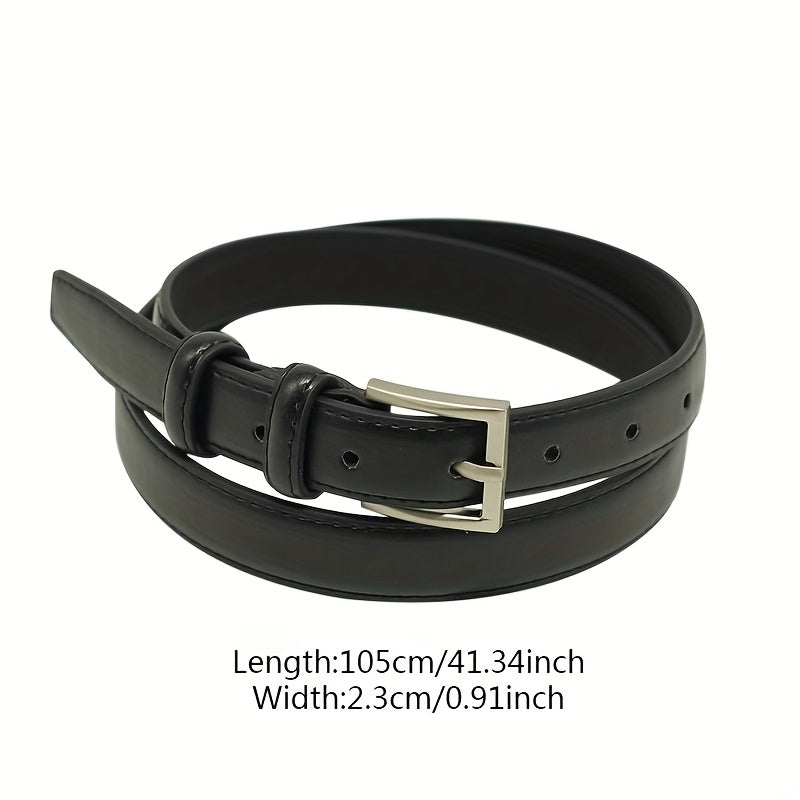 Square Pin Buckle PU Belt for Women