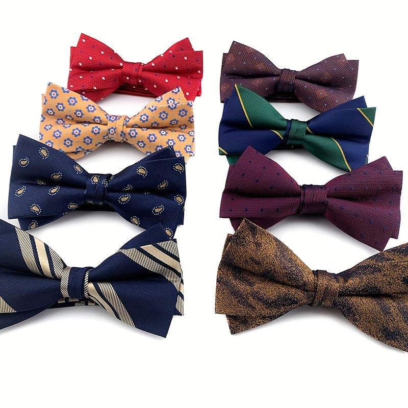 Formal Drawdown Bow Tie with Bowknot for Men