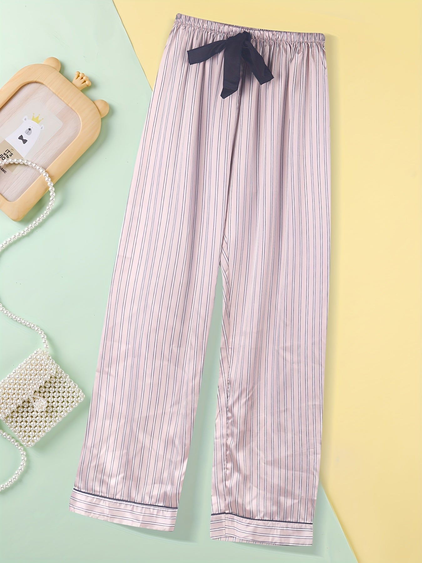 Striped Bow Sleep Bottoms Home Sleep Pants