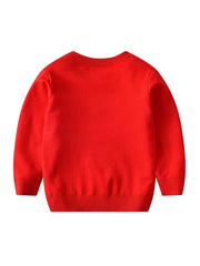 Boys Elk Print Knit Pullover Sweater Christmas Clothing