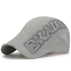 Men's Mesh Printed Forward Hat Thin Mesh Breathable Quick Drying Sunshade Beret