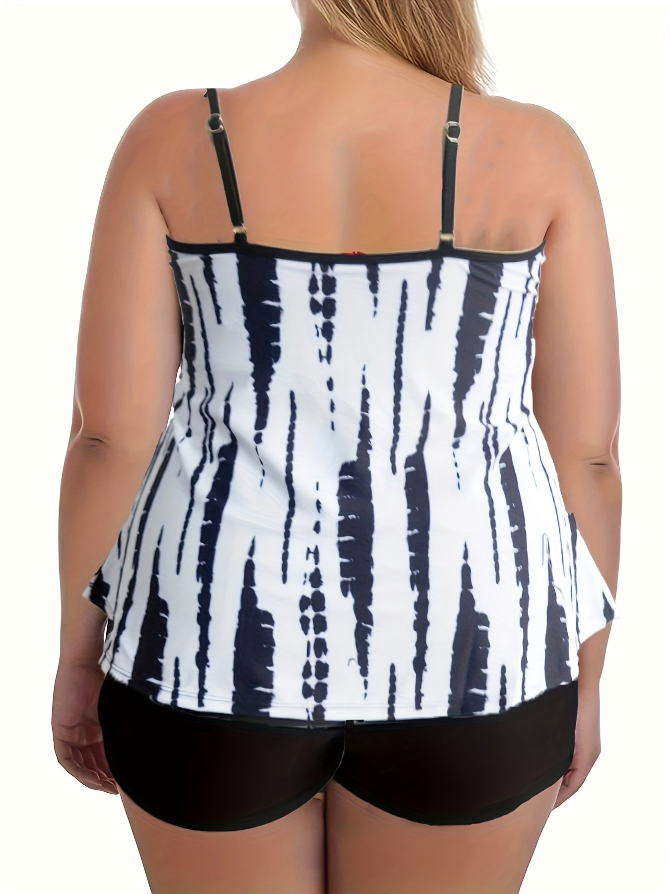 Tie Dye V Neck Tankini Set