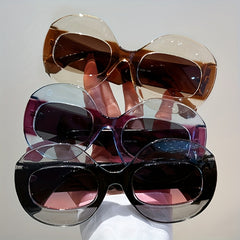 Oversized Oval Sunglasses Y2K Hiphop Glasses UV400
