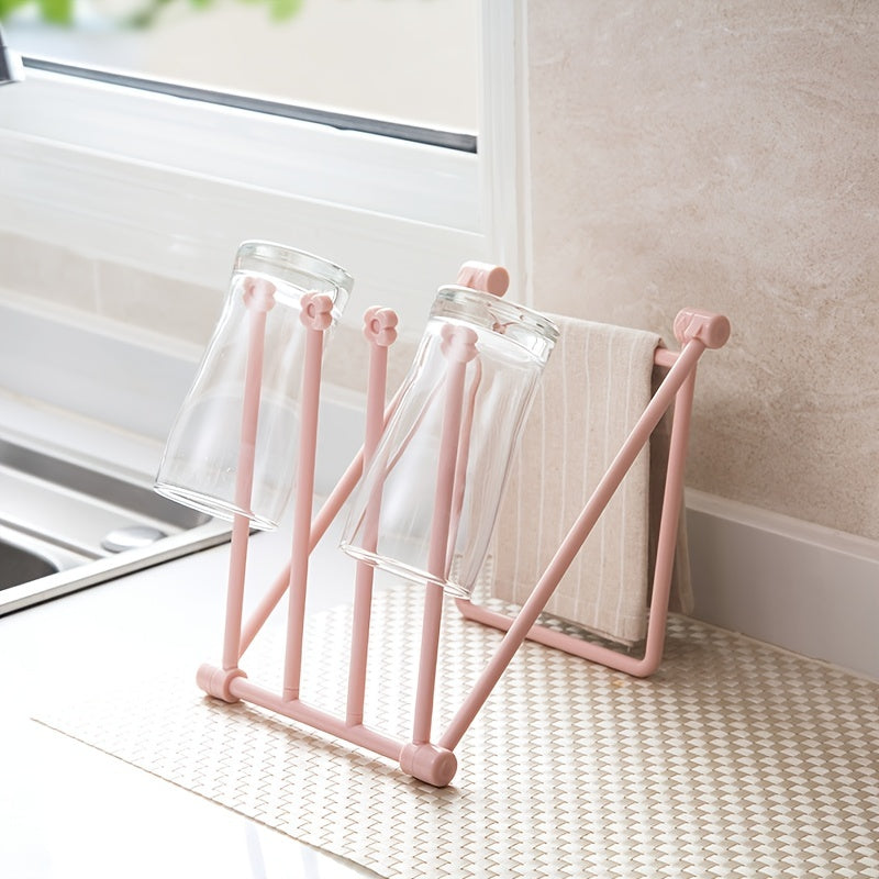 1pc Folding Vertical Desktop Storage Rack For Kitchen