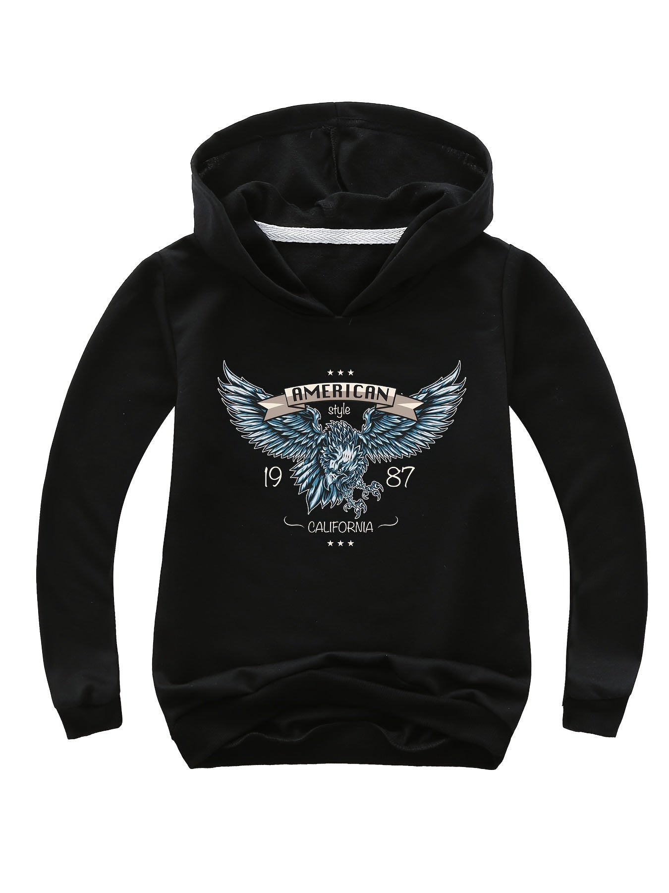 Cotton Eagle Print Hoodies Girls Comfy Sweatshirt Pullover Spring Fall Gift