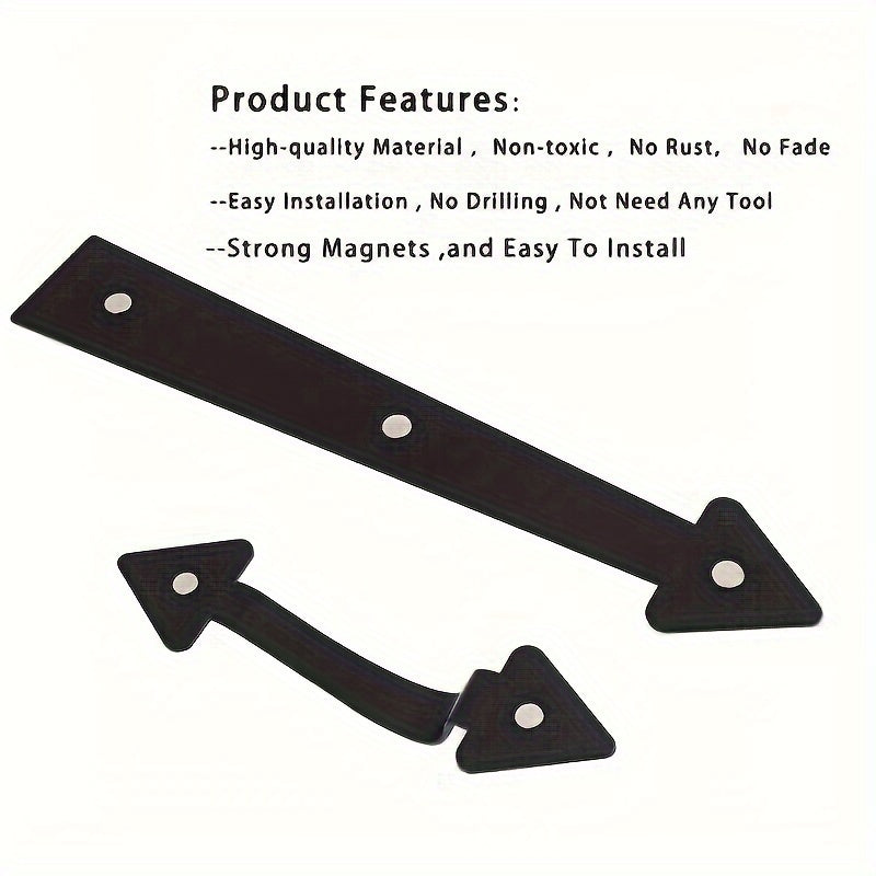 6pcs Garage Door Magnetic Decorative Hardware Faux Hinges Handles Kit