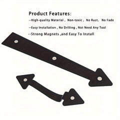 6pcs Garage Door Magnetic Decorative Hardware Faux Hinges Handles Kit