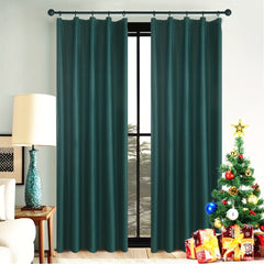 Solid Green Blackout Curtains Thermal Insulated