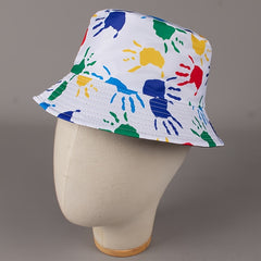 Colorful Palm Print Bucket Hat Fishermen Hat Unisex Sun Hat