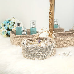 Nordic Cotton Fabric Cosmetics Storage Box Mask Key Basket
