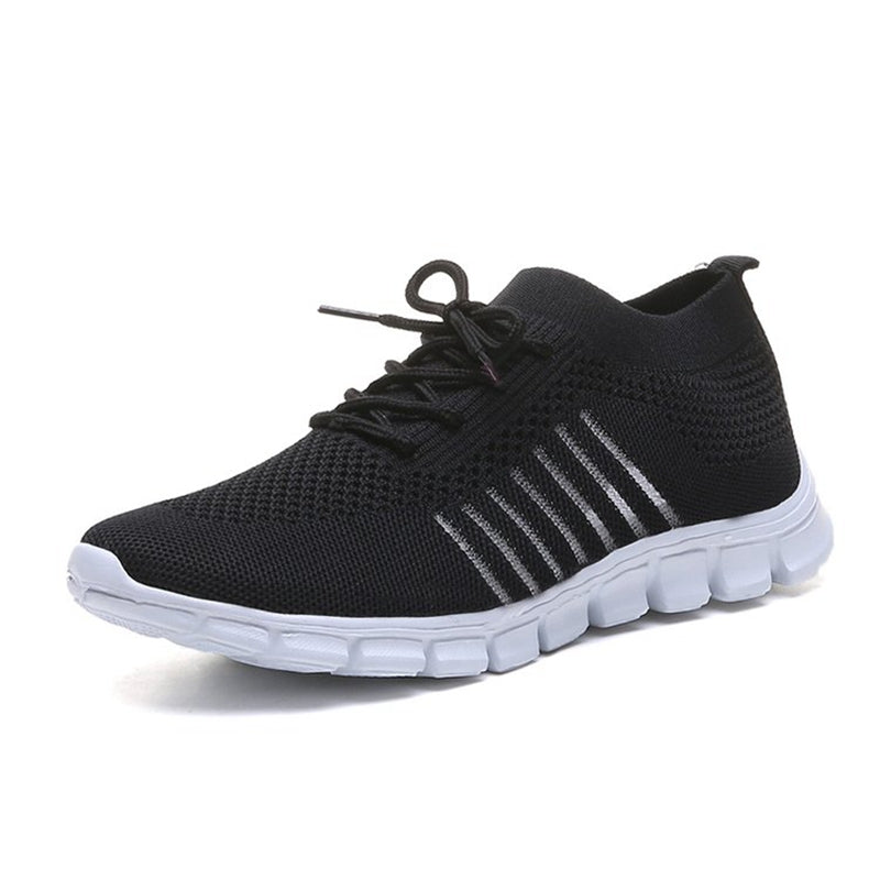 Women's Breathable Knitted Sports Shoes Lace Up Running Sneakers