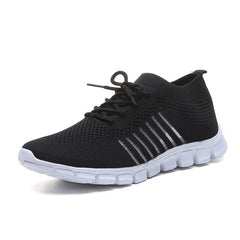 Women's Breathable Knitted Sports Shoes Lace Up Running Sneakers