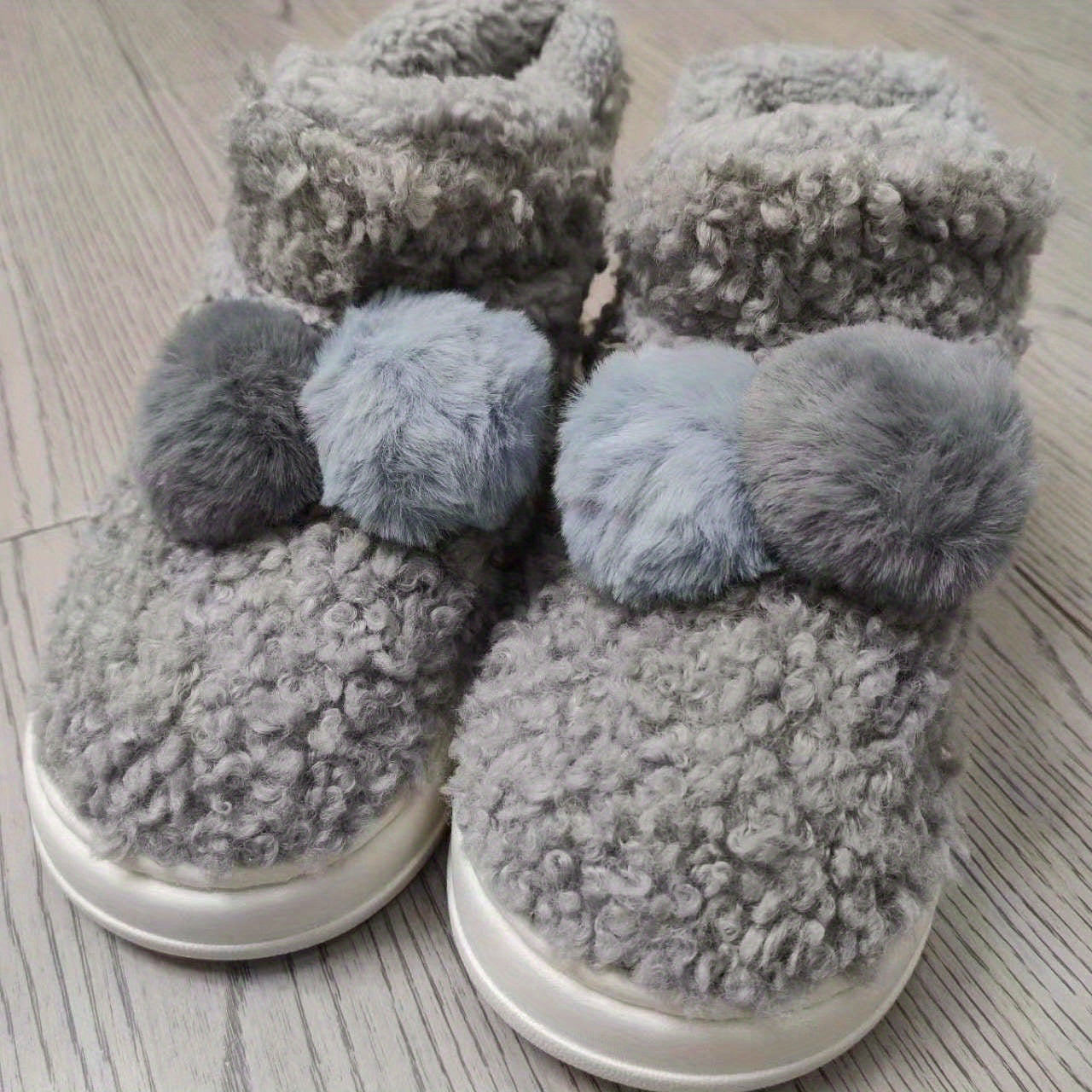 Girls Slip-On Fleece House Shoes Soft Bottom Non-Slip Walking Shoes