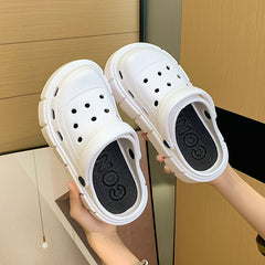 Women's Platform Breathable Clogs Adjustable Strap Slippers