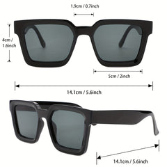 2 Pairs Men's Square Frame Sunglasses UV Protection