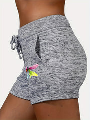 Dragonfly Print Drawstring Shorts Women's Casual Summer Shorts