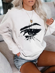 Eye Graphic Print Sweatshirt Long Sleeve Women's Clothing