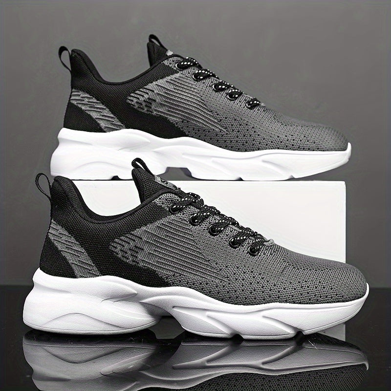 Men's Lace up Running Shoes Shock absorbing Breathable Sneakers