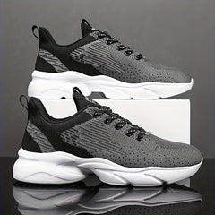 Men's Lace up Running Shoes Shock absorbing Breathable Sneakers