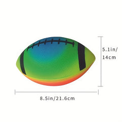 Rainbow PVC Rugby Ball with Pump - Youth Sports Toy