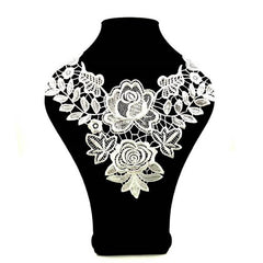 3D Hollow Lace Fabric Dress Applique Lace Neckline Sewing Trims DIY Lace Col