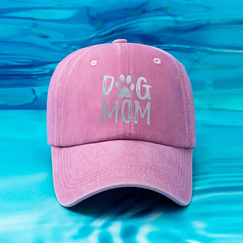 DOG MOM Washed Baseball Cap Vintage Women Sun Hats Distressed Sports Hat