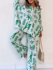 Floral Print Two Piece Outfit Set