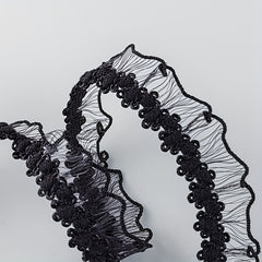 10 Yards Flower Embroidery Lace With Lotus Leaf Edge 15mm Lace Trim