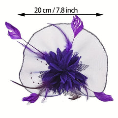 Feather Fascinator Flower Headband Wedding Tea Party Accessory