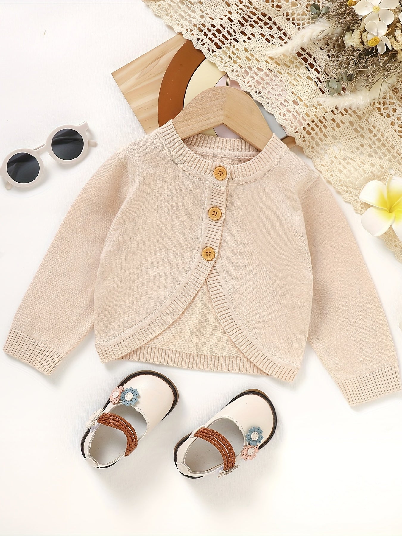 Baby Knitted Coat Toddler Girls Button Down Cardigan Top Outerwear